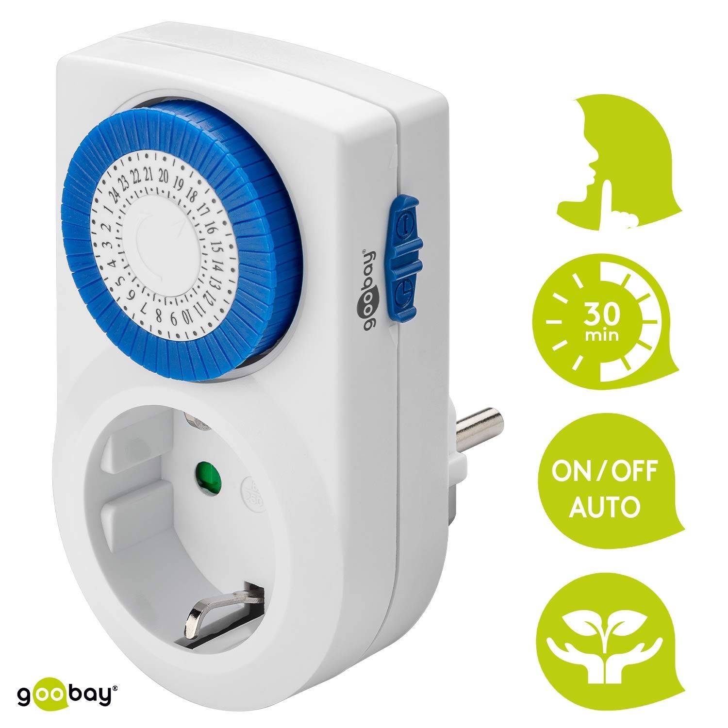Goobay Timer analogico timer meccanico facile da usare per la presa di corrente-1