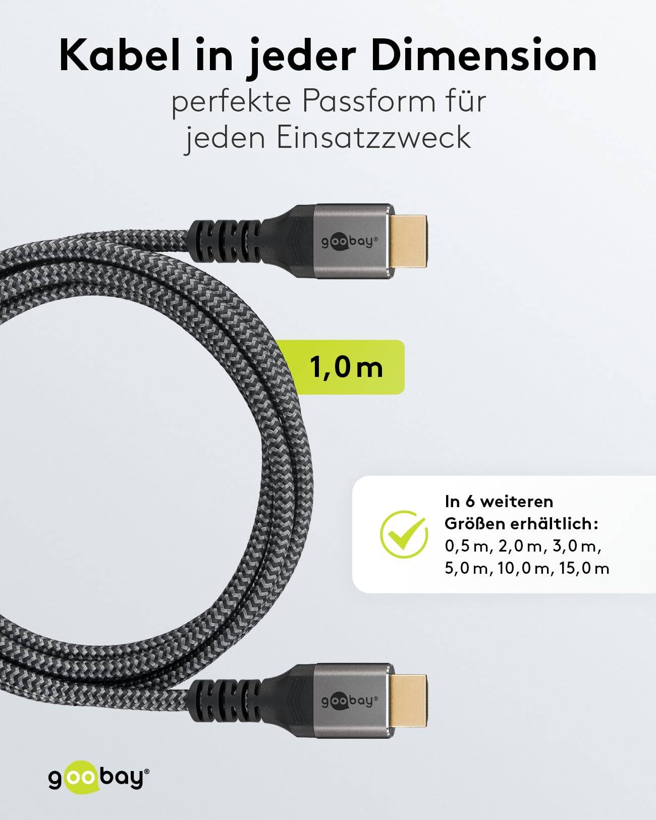 Cavo HDMI ad alta velocità Goobay con Ethernet da 1 m-4
