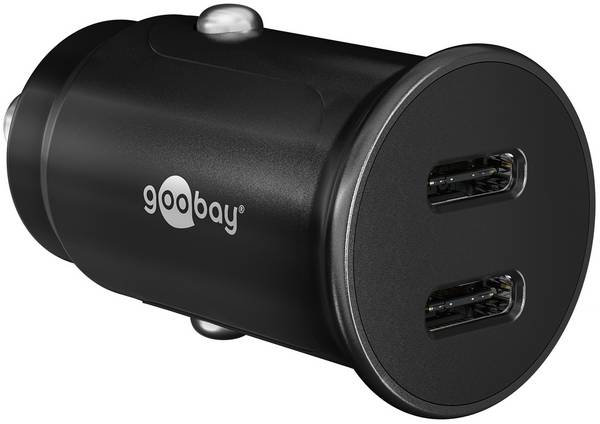 Goobay Dual-USB-C™ PD (Power Delivery) caricatore rapido per auto (30 W) - 30 W (12/24 V) adatto per dispositivi con...