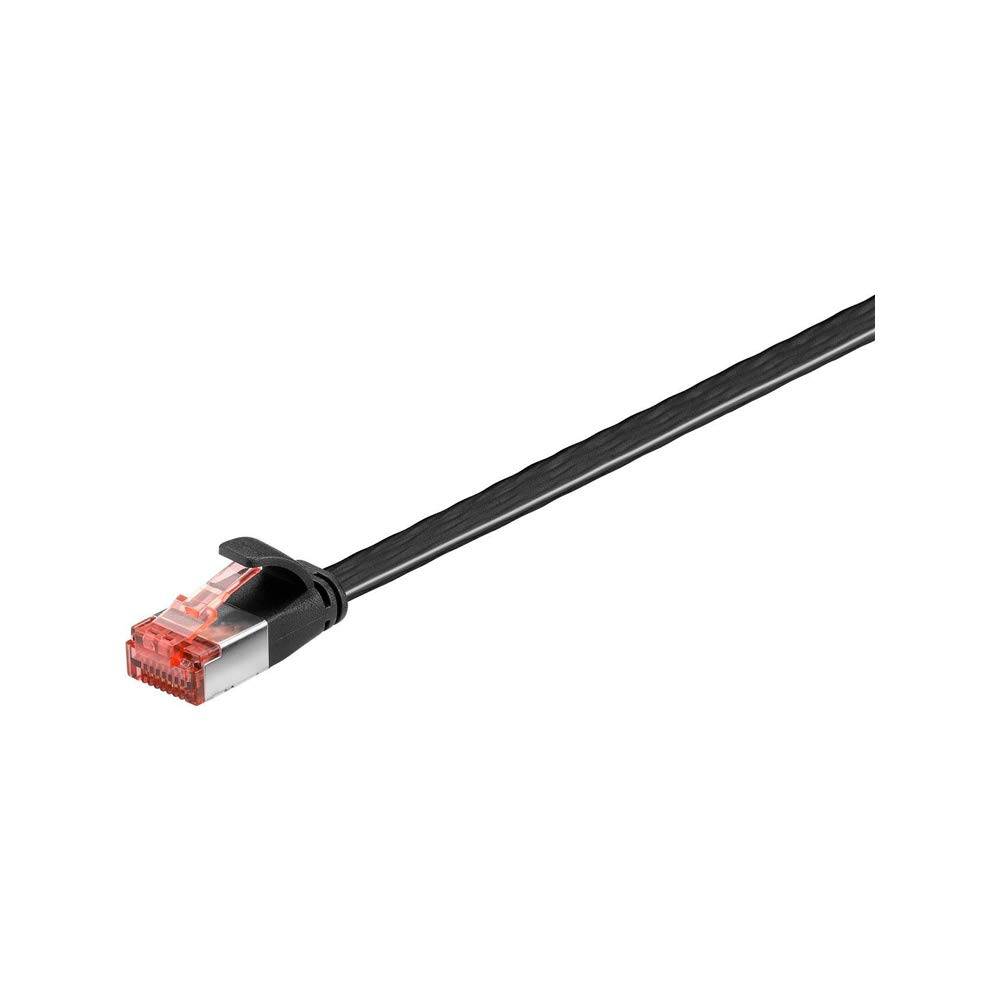 Goobay CAT 6 cavo patch piatto U/FTP, nero 3 m conduttore di rame (CU)-4