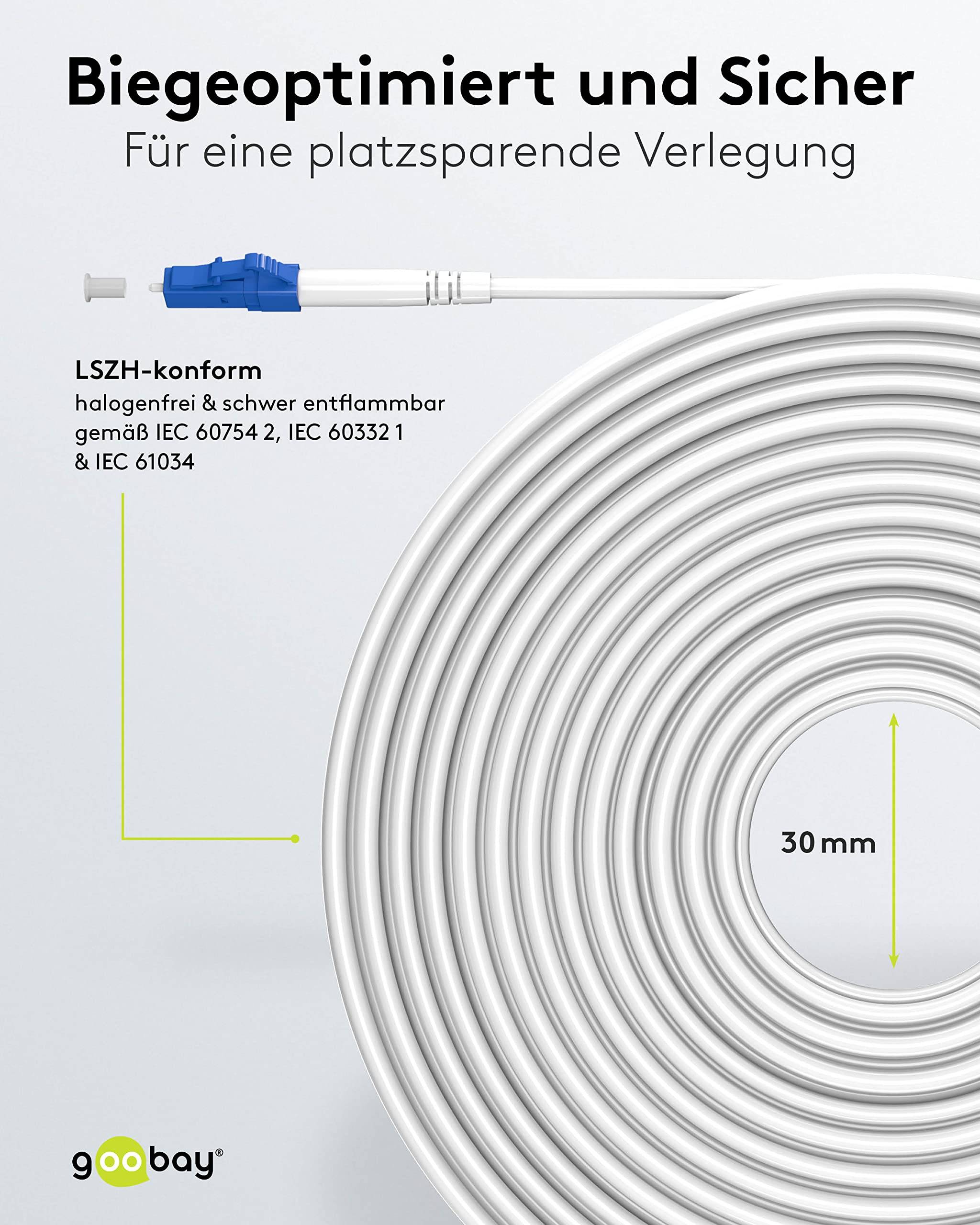 Cavo in fibra ottica Goobay (FTTH), monomodale (OS2) bianco, (simplex) 30 m-3
