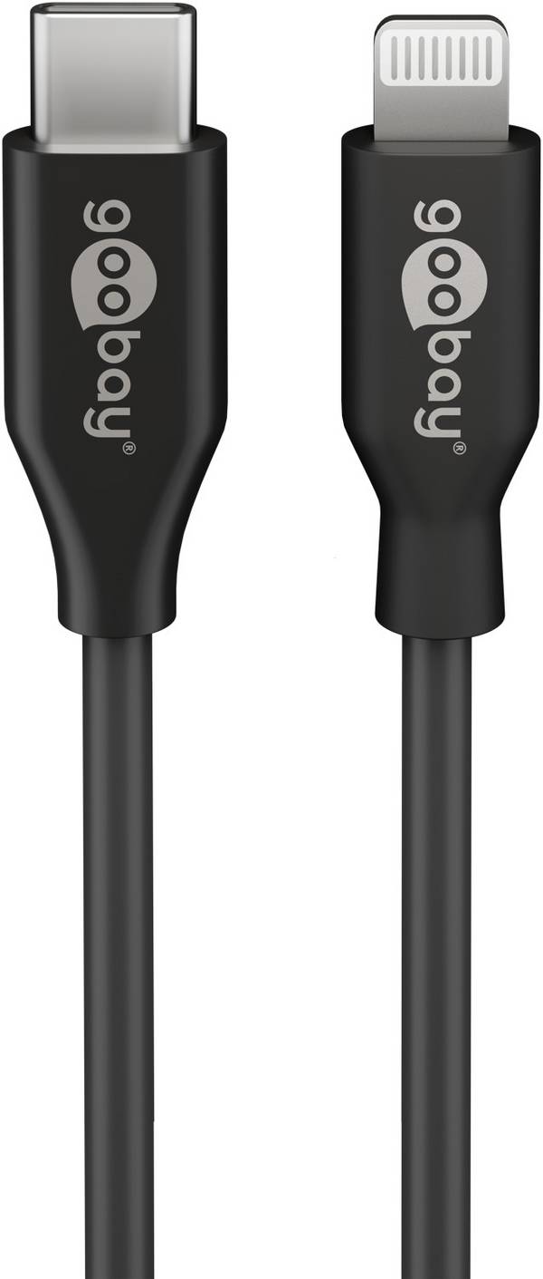 Goobay Cavo USB USB 2.0 Connettore Apple Lightning 2 m Nero Schermatura a fogli 39447