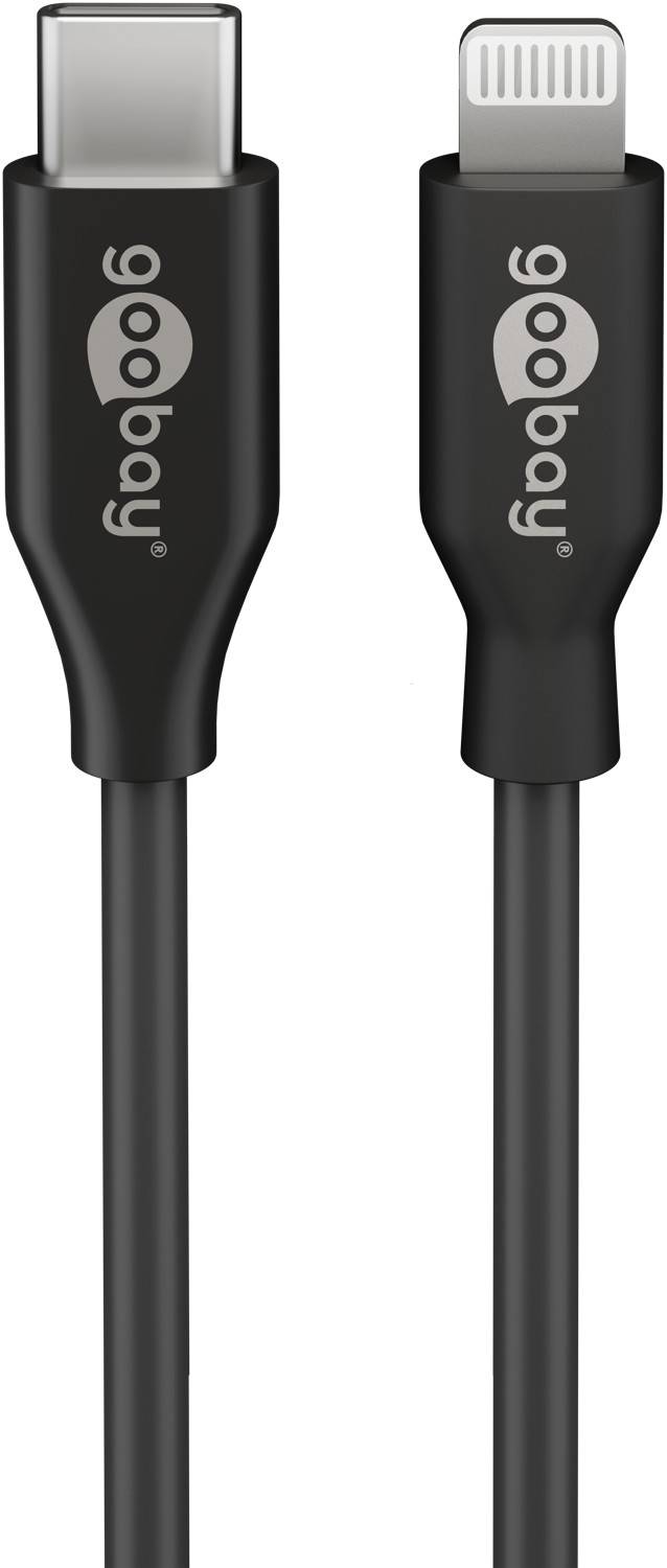Goobay Cavo USB USB 2.0 Connettore Apple Lightning 2 m Nero Schermatura a fogli 39447-0