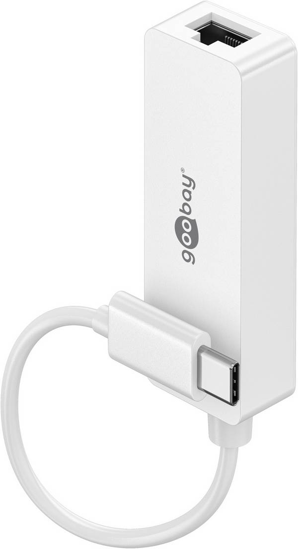 Goobay Goobay 66255 USBC Adapterstecker RJ45 Internetkabel Vollduplex Netzwerkadapter Adattatore di rete  1 GBit/s LAN Gigabit (1 Gbit/s), USB-C®