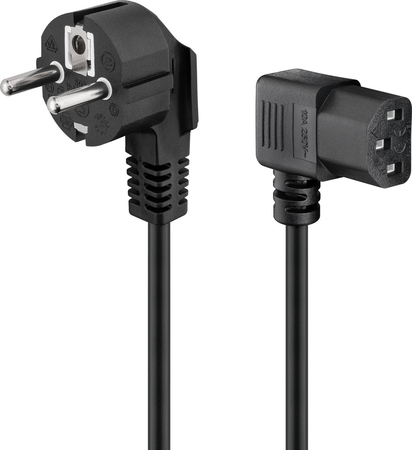 Cavo di rete IEC Goobay 96032 Nero 3 m angolato 90° verso il basso-0