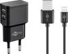 Goobay Apple Lightning doppia ricarica set 2,4 A - alimentatore con 2x presa USB e cavo Apple Lightning 1m (nero)