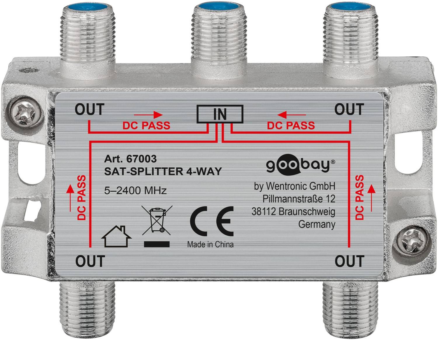 Goobay Distributore SAT, 4 vie 4 per sistemi satellitari 5 MHz - 2400 MHz-0