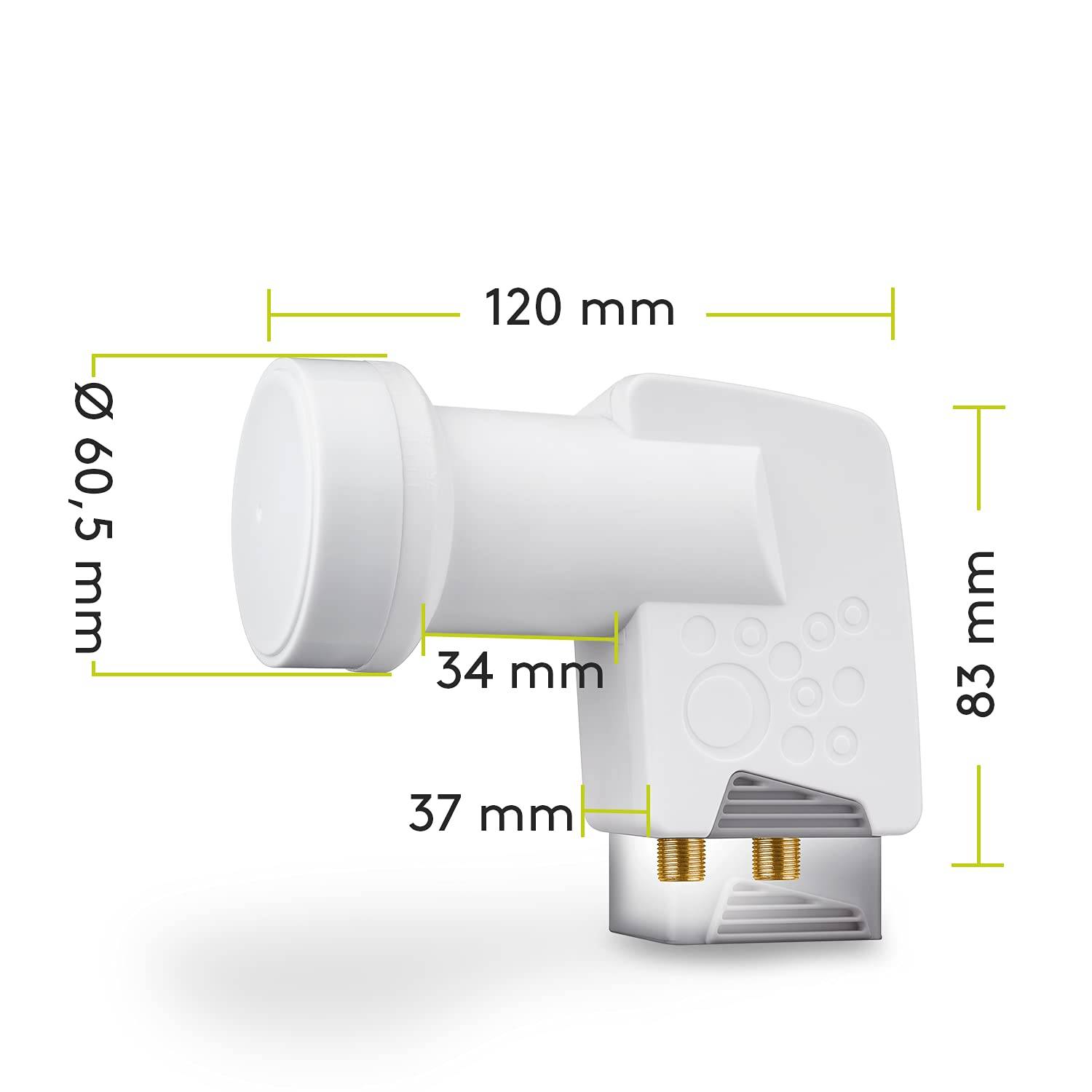 Goobay Goobay 67270 Universal Twin LNB 2x Teilnehmer 8K SAT LNB digital SAT Verteiler LNB Twin Numero utenti: 2 Diametro-2