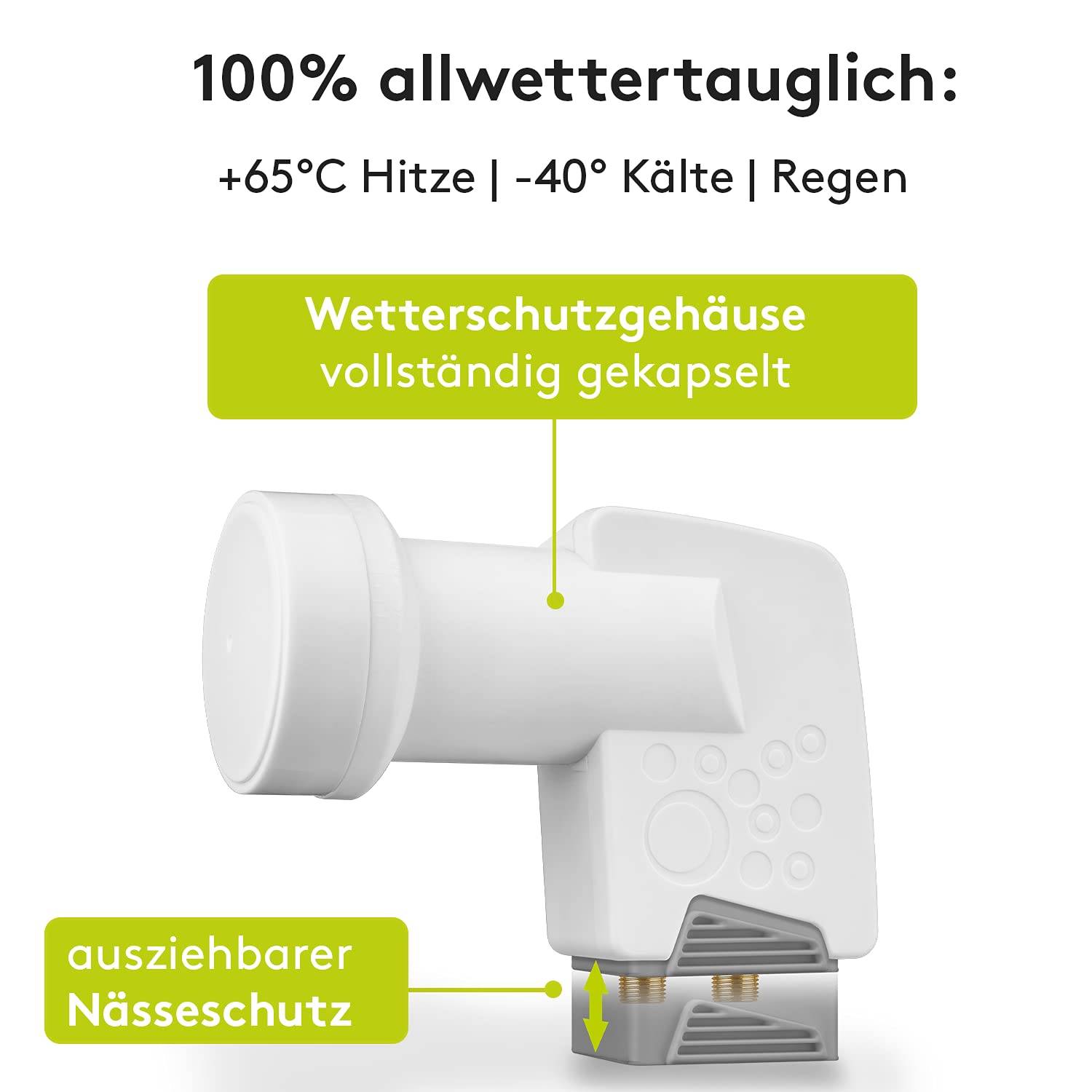Goobay Goobay 67270 Universal Twin LNB 2x Teilnehmer 8K SAT LNB digital SAT Verteiler LNB Twin Numero utenti: 2 Diametro-4