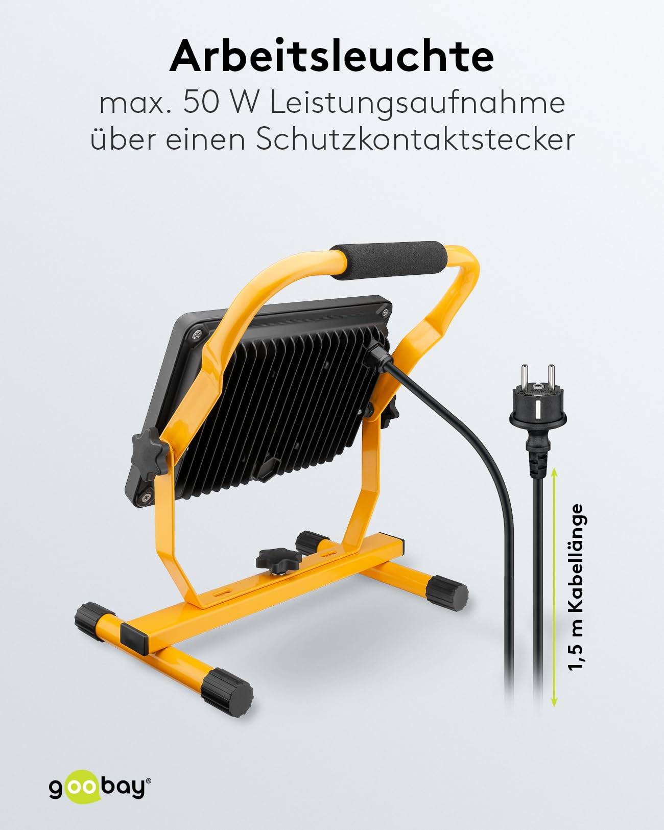 Faretto LED da costruzione Goobay con supporto, 50 W - con 4250 lm e luce bianca fredda (6500 K), adatto per interni...-3