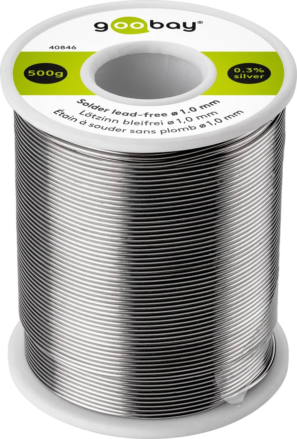 Goobay LZ 1.0mm 500g - bleifrei - Essential Stagno per saldatura Bobina Sn99,3Cu0,7 500 g 1 mm