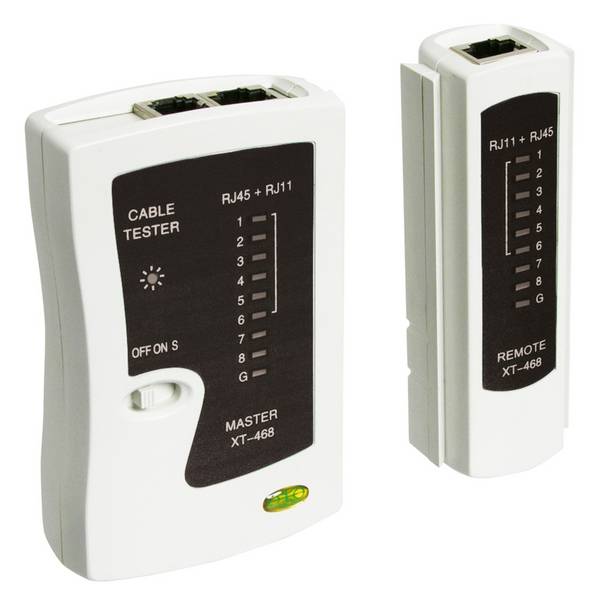 Goobay Tester cavi di rete  per testare le connessioni di rete con CAT 5, CAT 6 o CAT 7 e ISDN