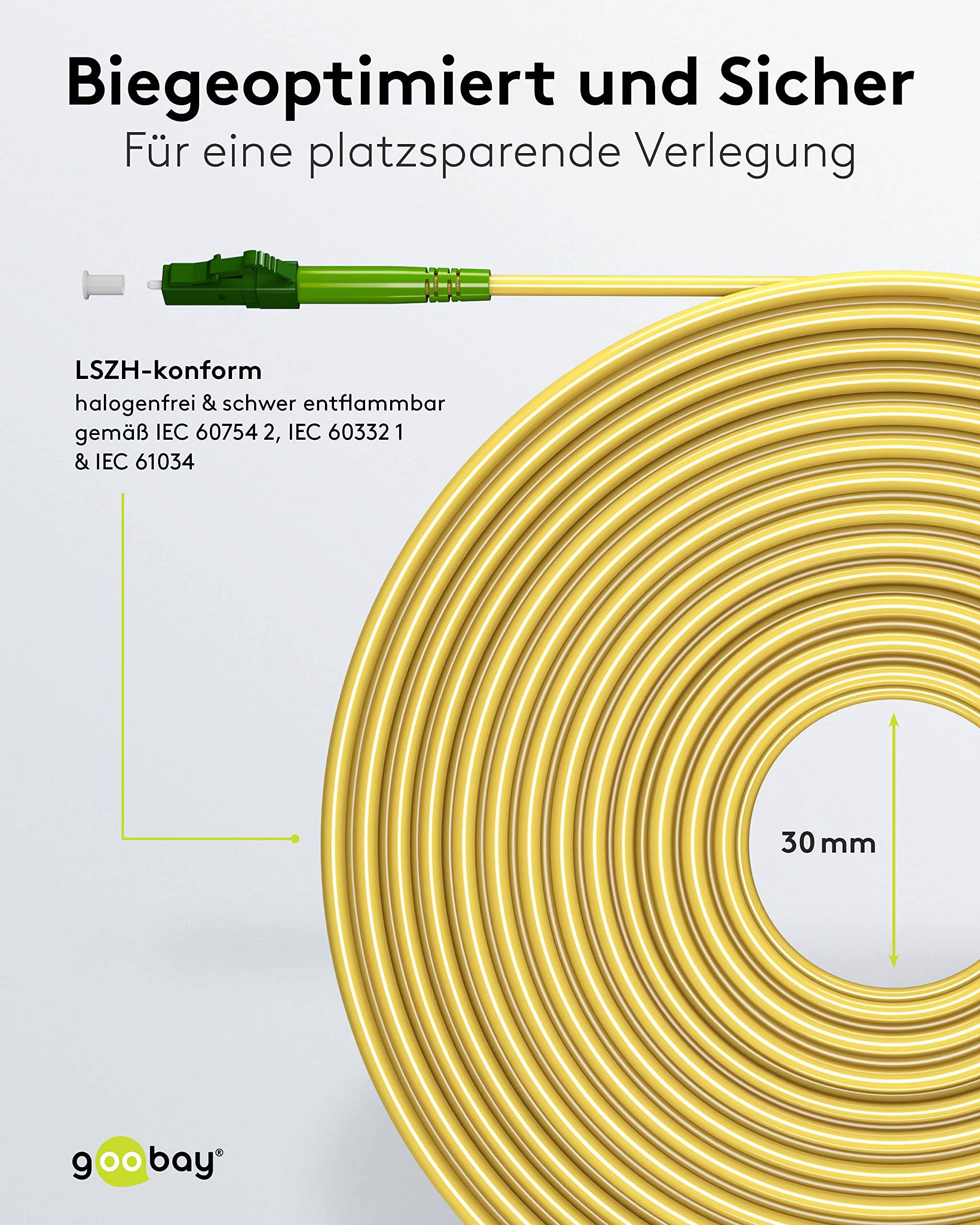 Cavo in fibra ottica Goobay (FTTH), monomodale (OS2) giallo, (simplex) 25 m-3