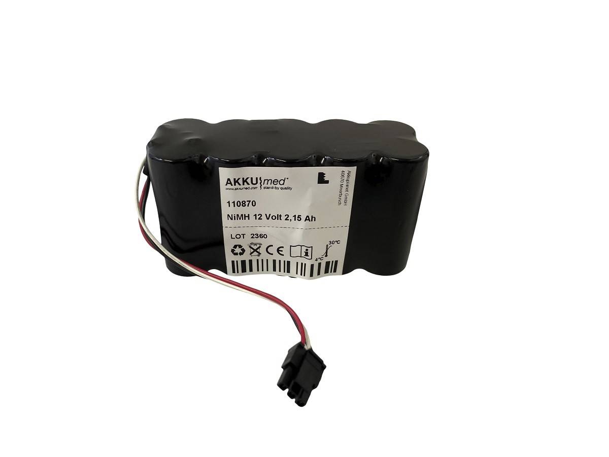 Batteria NiMH AKKUmed adatta per monitor di CO2 Criticare Poet IQ2 - 12 V 2150 mAh 83,4x37,5x44,5 mm-0