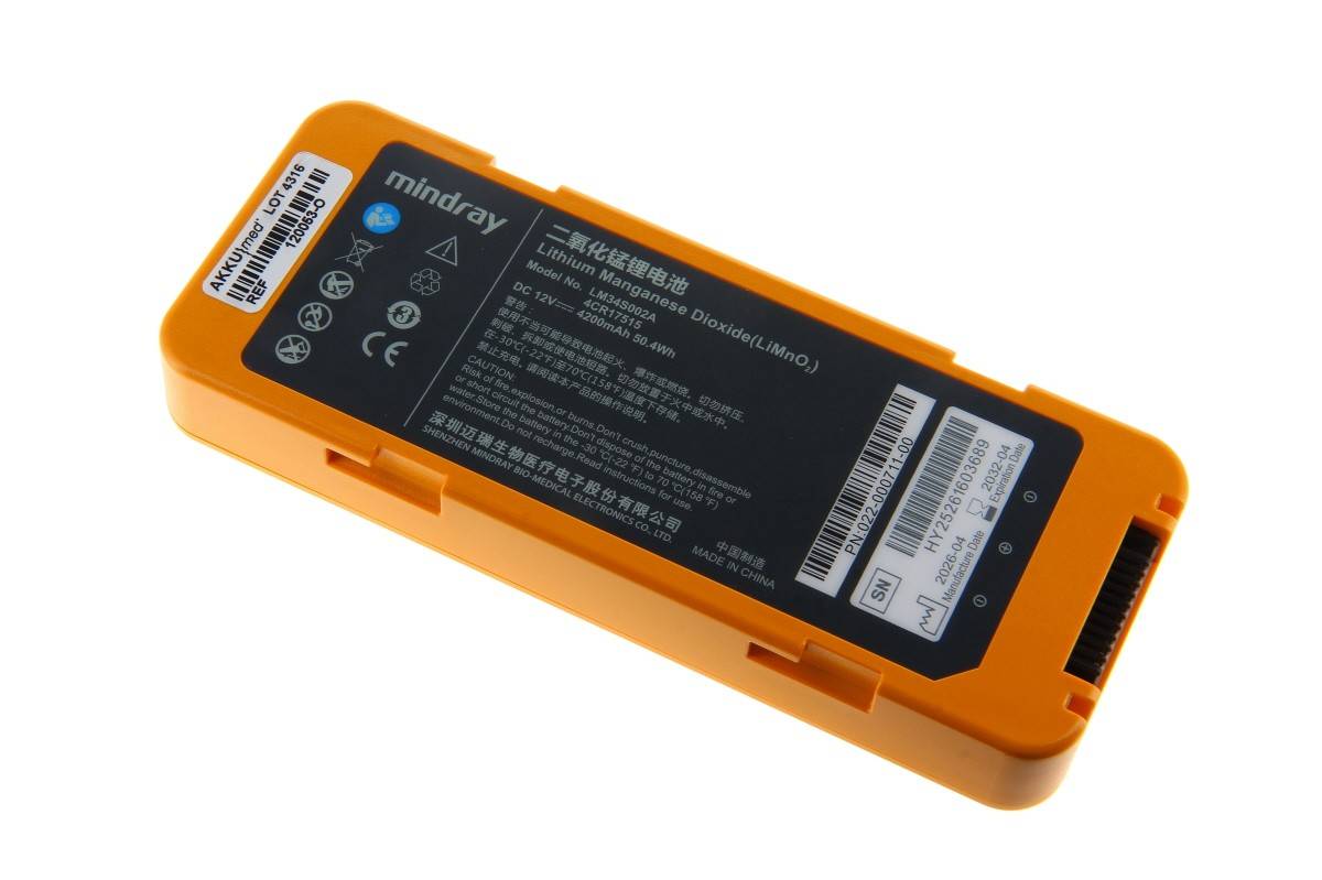 Batteria al litio originale per Datascope Mindray BeneHeart serie C tipo 115-112179-00, 115-065655-00 - 12,0 V 4200...-0
