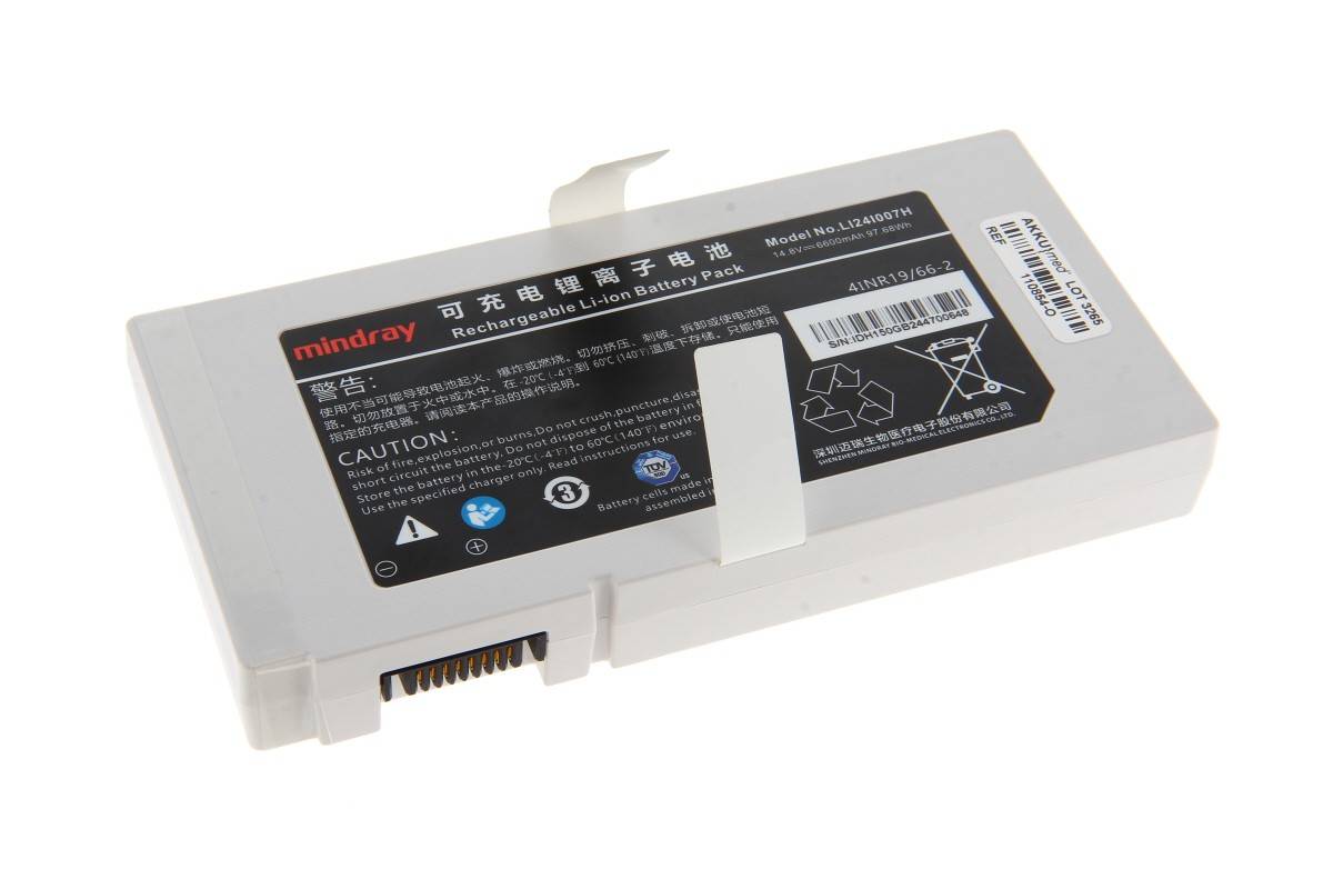 Batteria originale agli ioni di litio per ventilatore Mindray SV300, SV300 Pro - 14,8 V 6600 mAh 157x78x22 mm-0