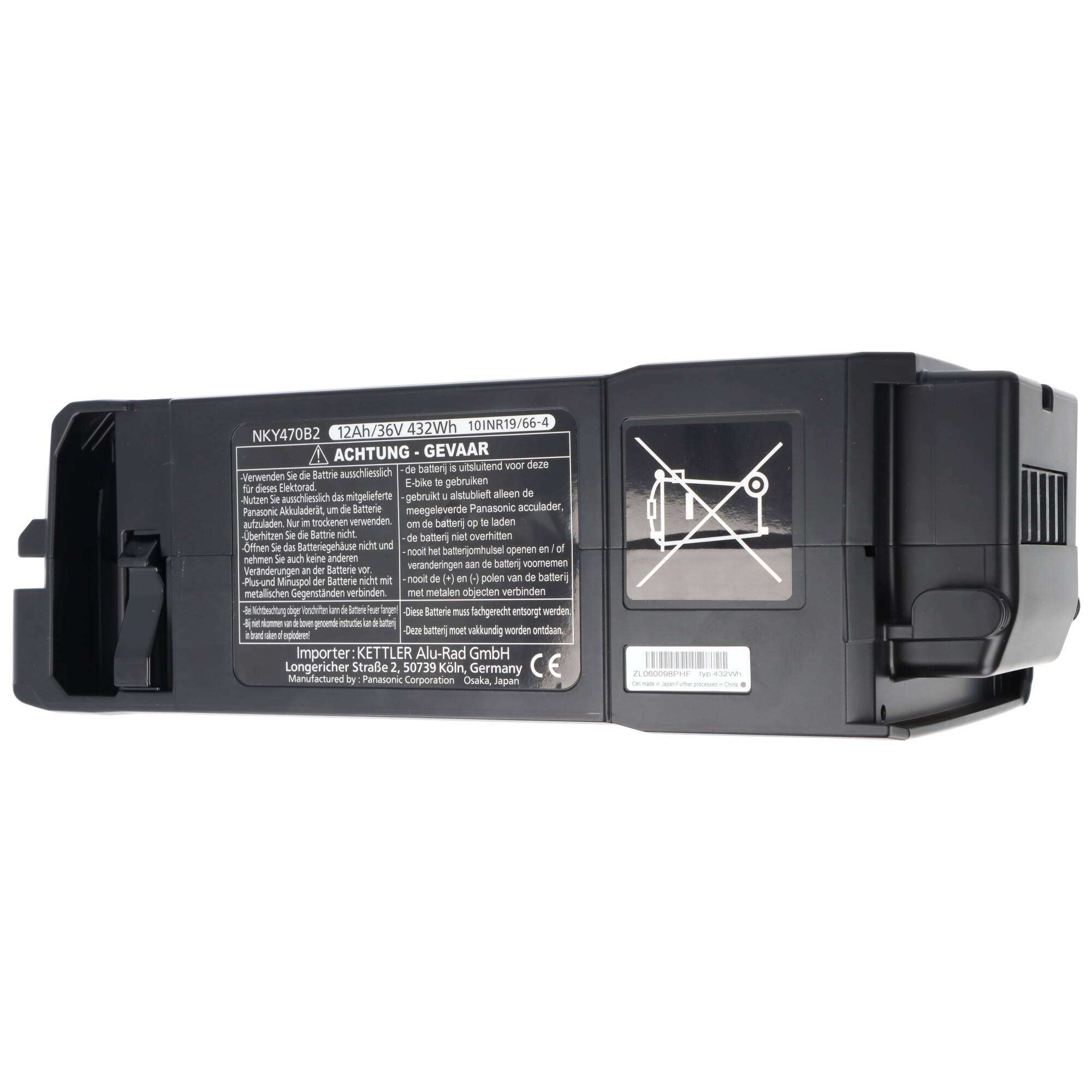 Batteria per bici elettrica Panasonic NKY470B2, batteria originale Panasonic a triangolo, 36 volt 12Ah 432Wh, tubo sella-3