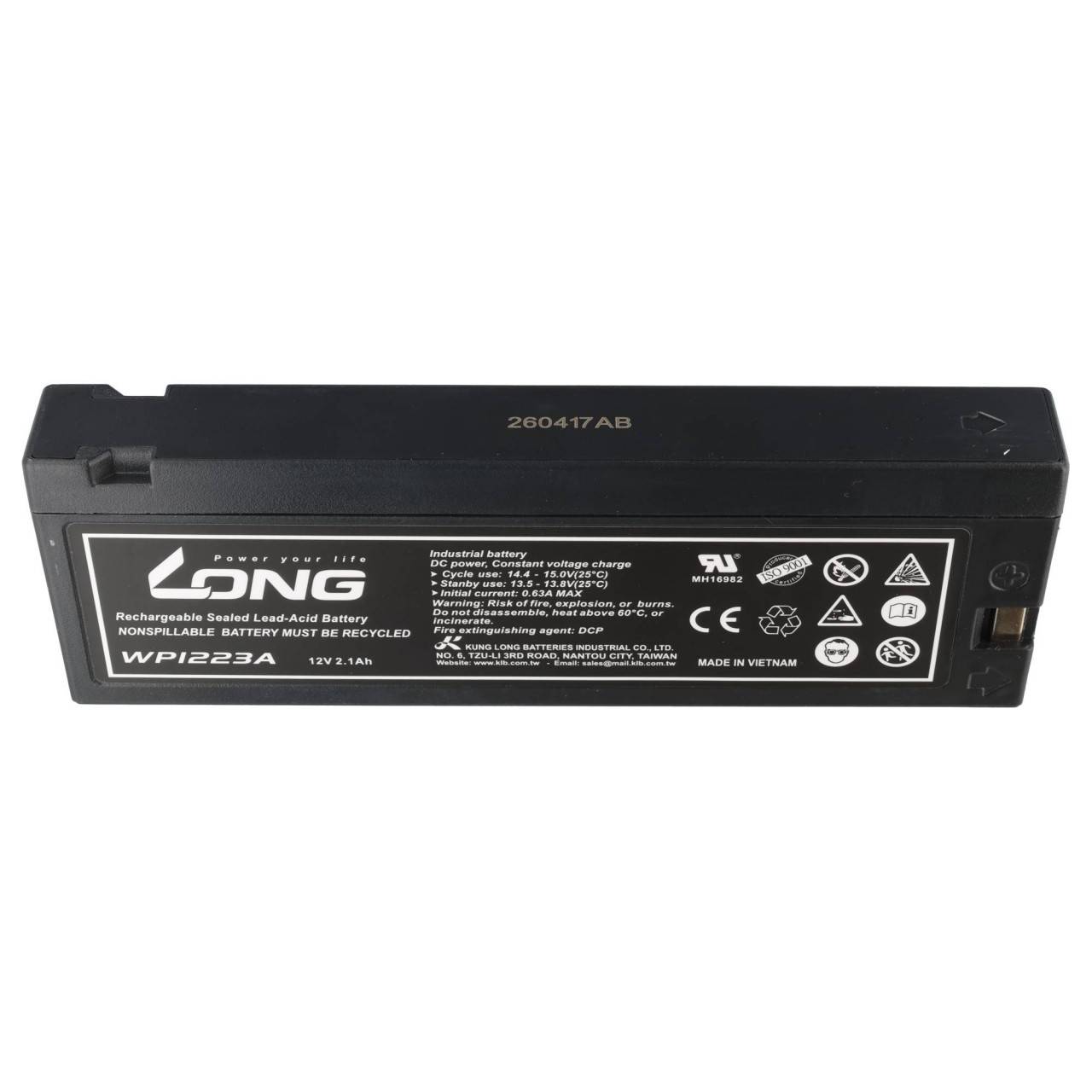 Batteria al piombo AKKUmed adatta per Criticon Dinamap Pro 100, 200, 300, 400BP - 12 V 2100 mAh 180x60x23 mm-3
