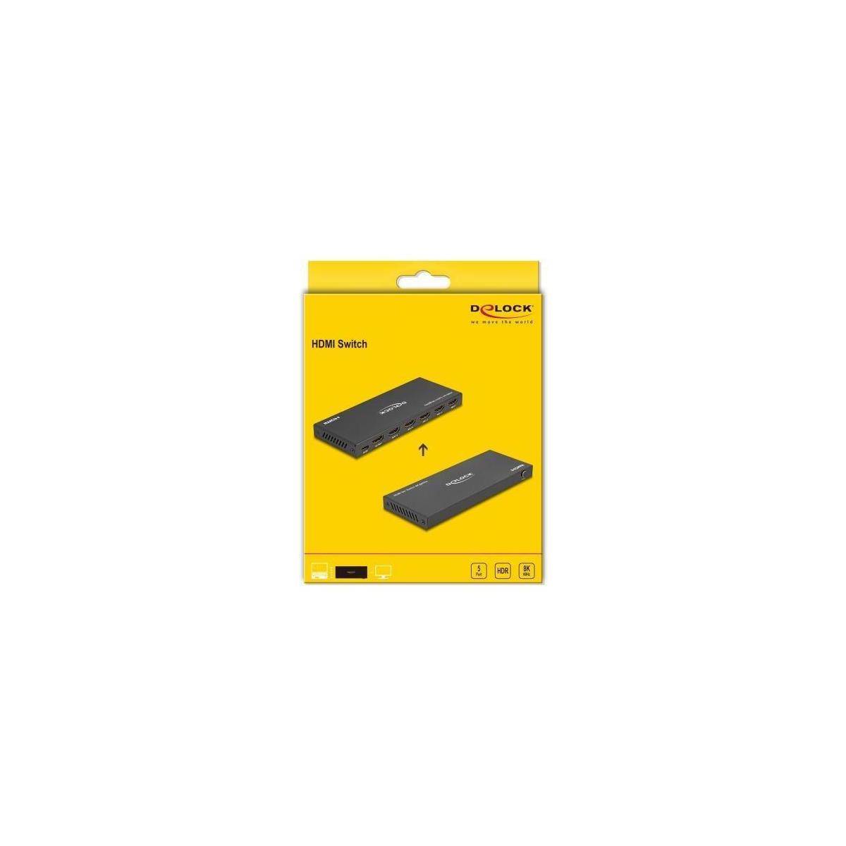Delock HDMI Switch 5 x in zu 1 out 8K 60 Hz (18657)-1