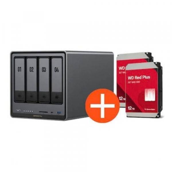 Ugreen NASync DXP4800 Plus NAS System 4-Bay inclusi 2x WD WD120EFGX HDD - 12 - Server di Storage-0