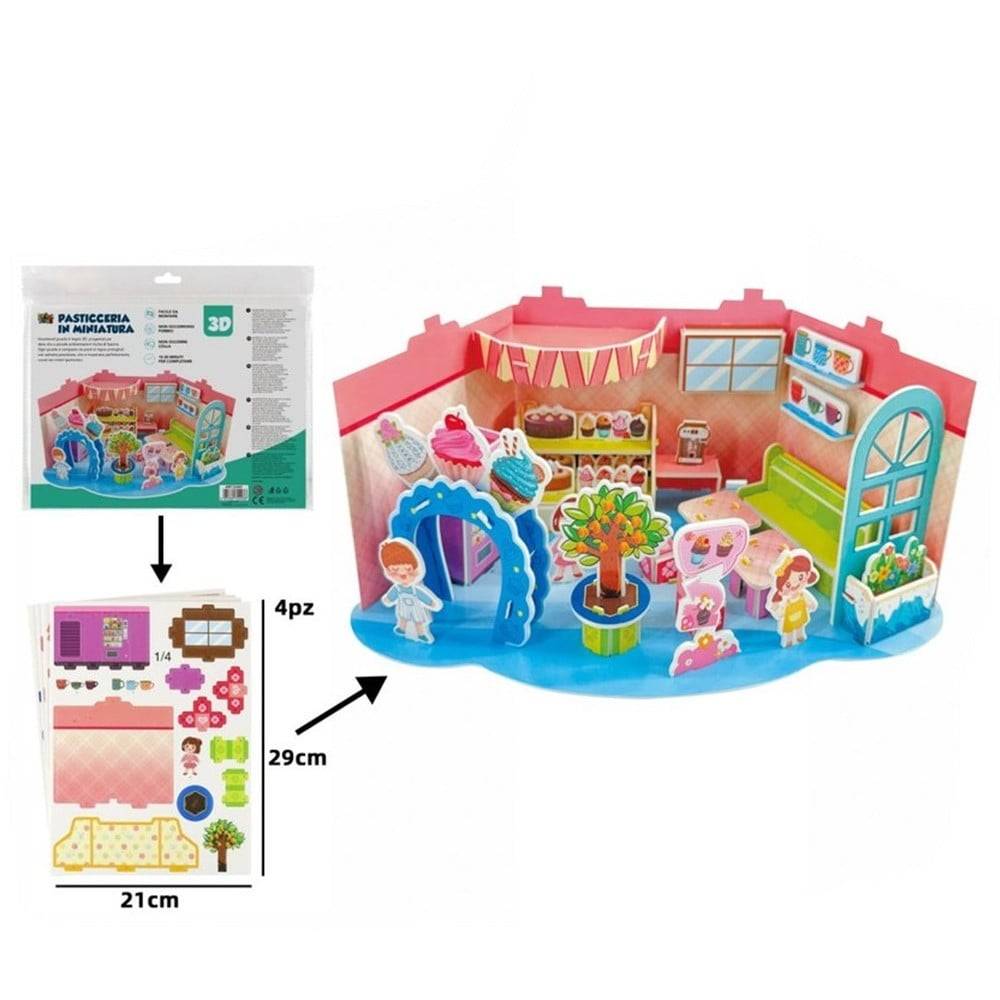 Kit Puzzle 3d Forma Pasticceria In Miniatura Per Bambini Costruzione Fai Da Te 32403 --1