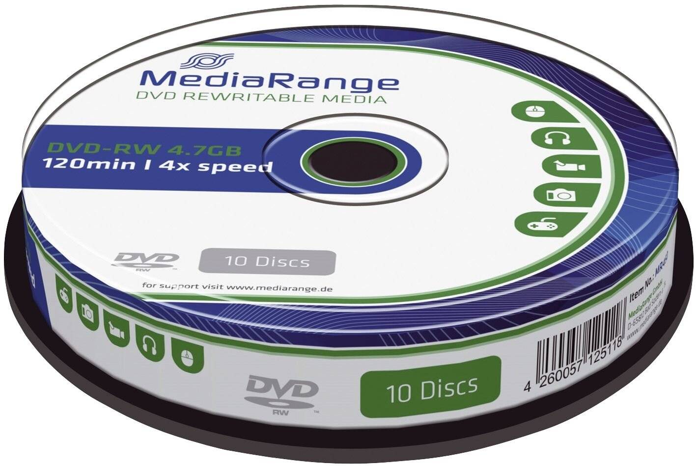 MediaRange MR450 DVD vergine 4,7 GB DVD-RW 10 pz (MediaRange - DVD-RW x 10 - 4.7 GB - la)-3