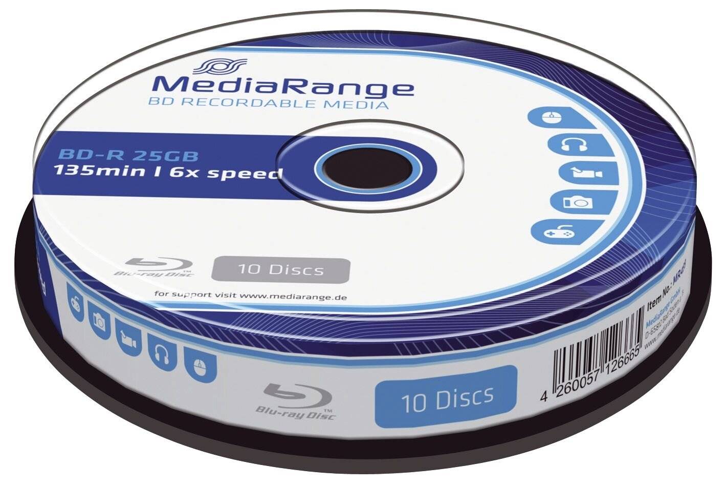 MediaRange MR499 disco vergine Blu-Ray BD-R 25 GB 10 pz (MediaRange - BD-R x 10 - 25 GB - lagri)-2