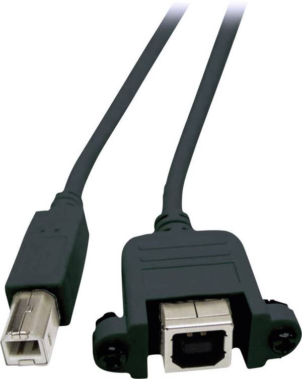 EFB Elektronik Cavo USB USB 2.0 Spina USB-B, Presa USB-B 0.50 m Nero avvitabile K5293SW.0,5V2