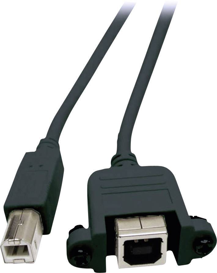 EFB Elektronik Cavo USB USB 2.0 Spina USB-B, Presa USB-B 0.50 m Nero avvitabile K5293SW.0,5V2-0