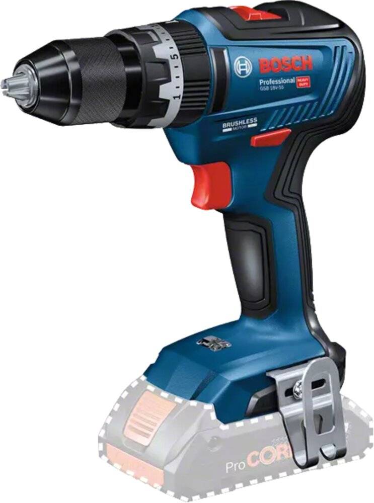 Bosch Professional GSB 18V-55 Solo 2 rapporti-Trapano avvitatore a percussione a batteria senza batteria, senza caricato-4