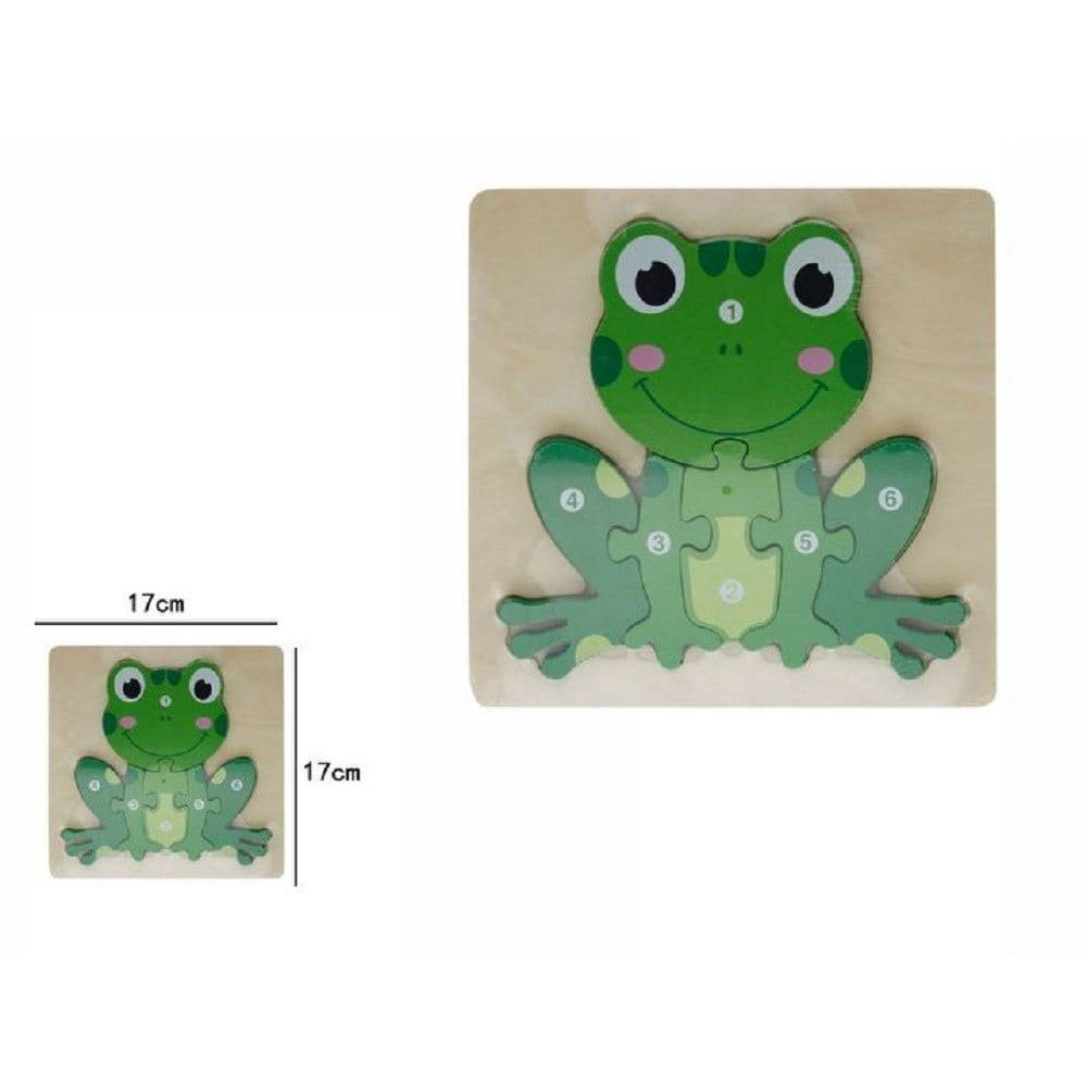Puzzle 3d In Legno Forma Di Rana Educativo Colorato Gioco Bambini Imparare 07316 --1