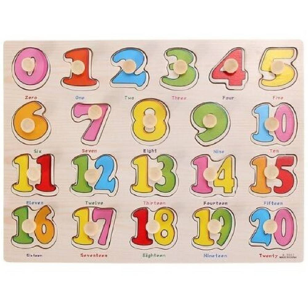 Gioco Giocattolo Educativo Bambini Bimbi Puzzle 3d Numeri Legno Colorati Con Pomelli 52288 --0