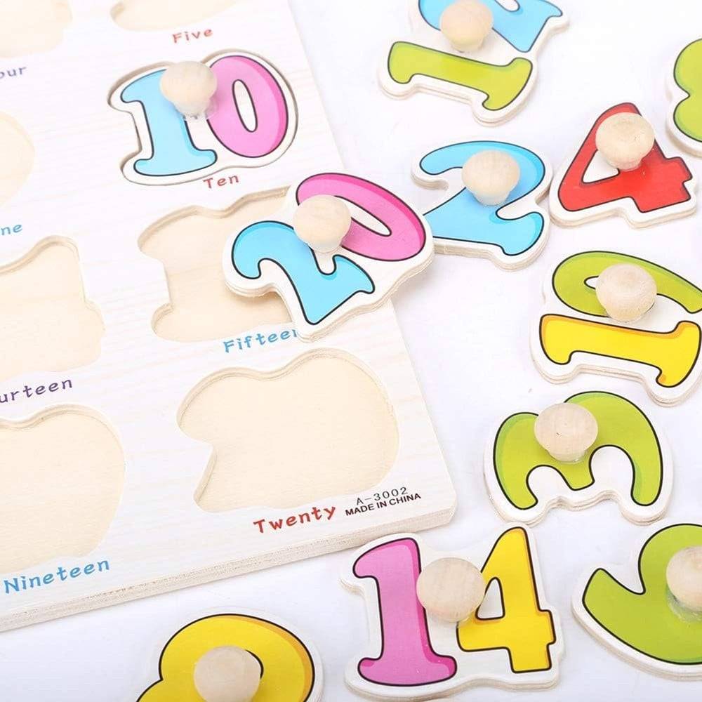Gioco Giocattolo Educativo Bambini Bimbi Puzzle 3d Numeri Legno Colorati Con Pomelli 52288 --2