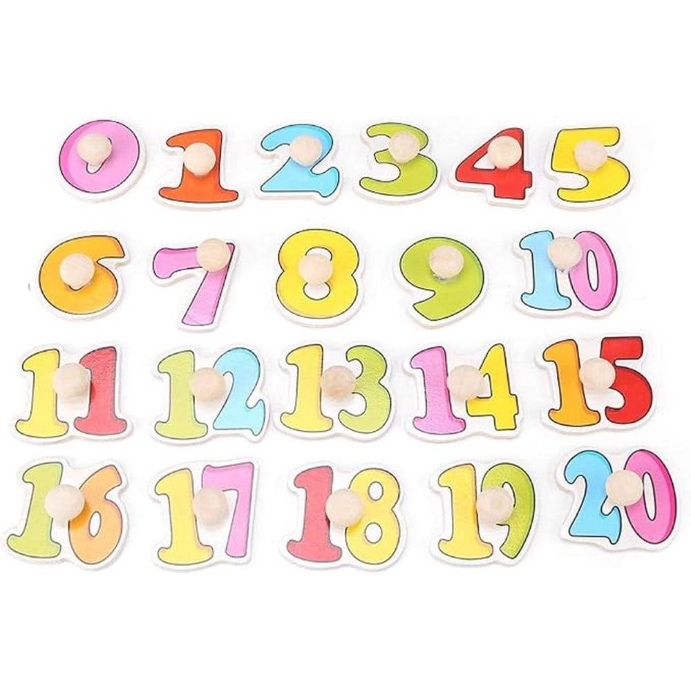 Gioco Giocattolo Educativo Bambini Bimbi Puzzle 3d Numeri Legno Colorati Con Pomelli 52288 --3