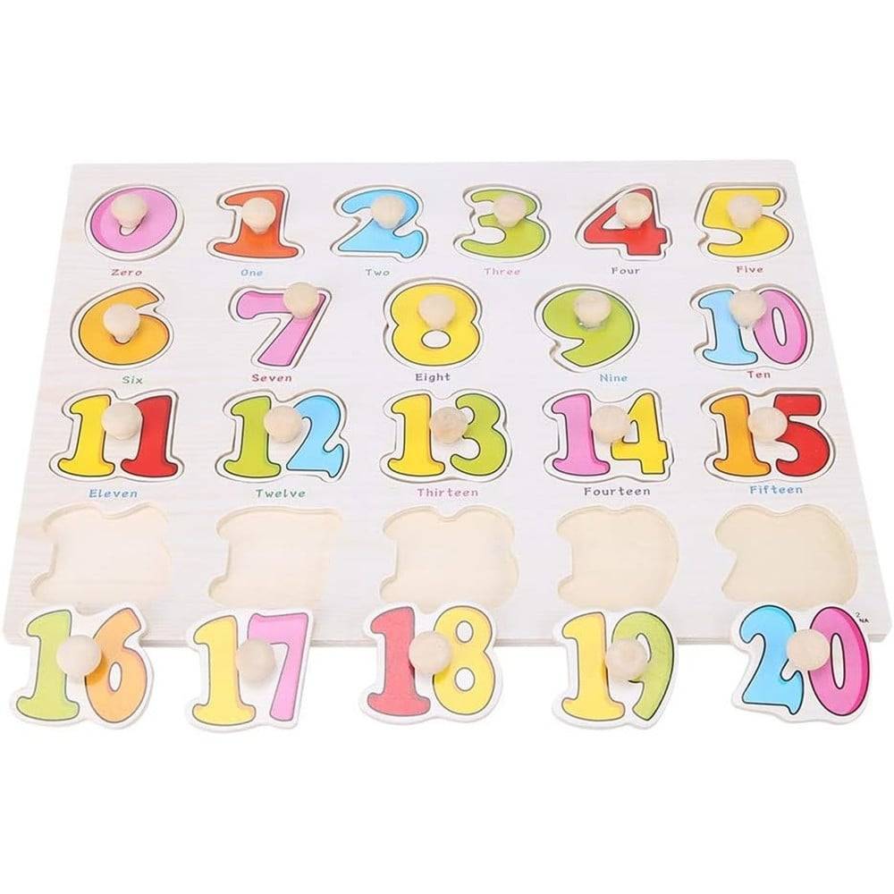 Gioco Giocattolo Educativo Bambini Bimbi Puzzle 3d Numeri Legno Colorati Con Pomelli 52288 --4
