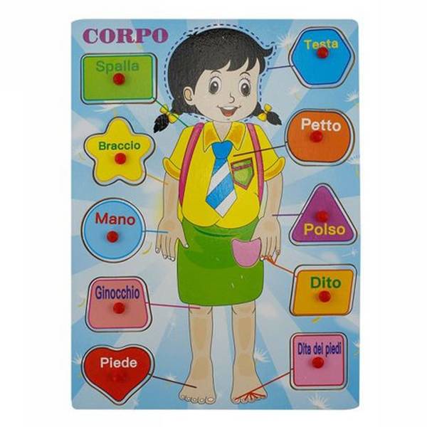 Puzzle A Incastro Tema Corpo Femminile Gioco Educativo In Legno Bambini Con Pomelli 66423 -