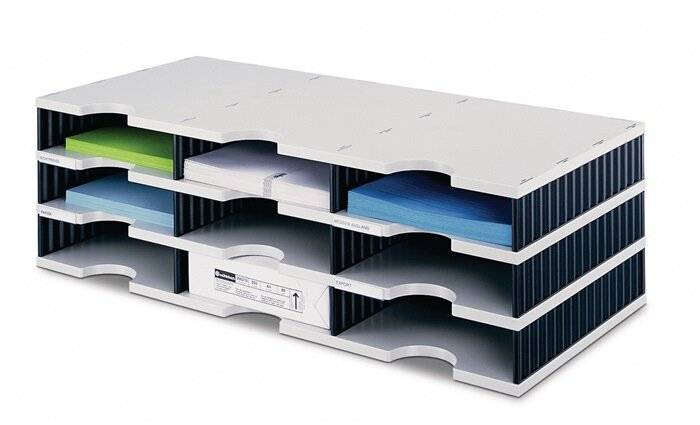 styro 268-0303.98 268-0303.98 Organizer a vassoi Grigio-Nero DIN C4 Numero cassetti: 9-2