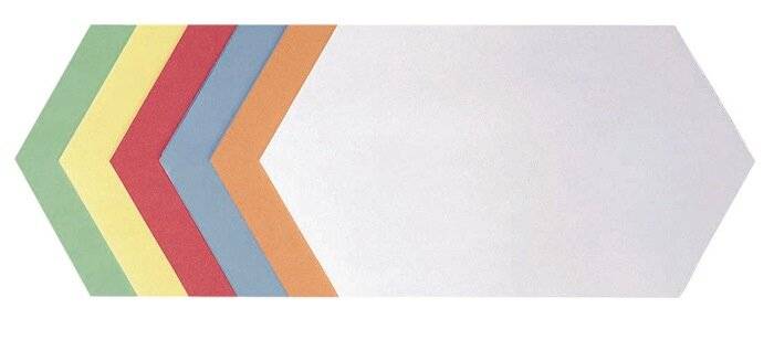FRANKEN Moderationskarte, Königswabe, 297 x 165 mm, sortiert in den Farben: weiß, hellblau, rot, gelb, orange und grün (-5