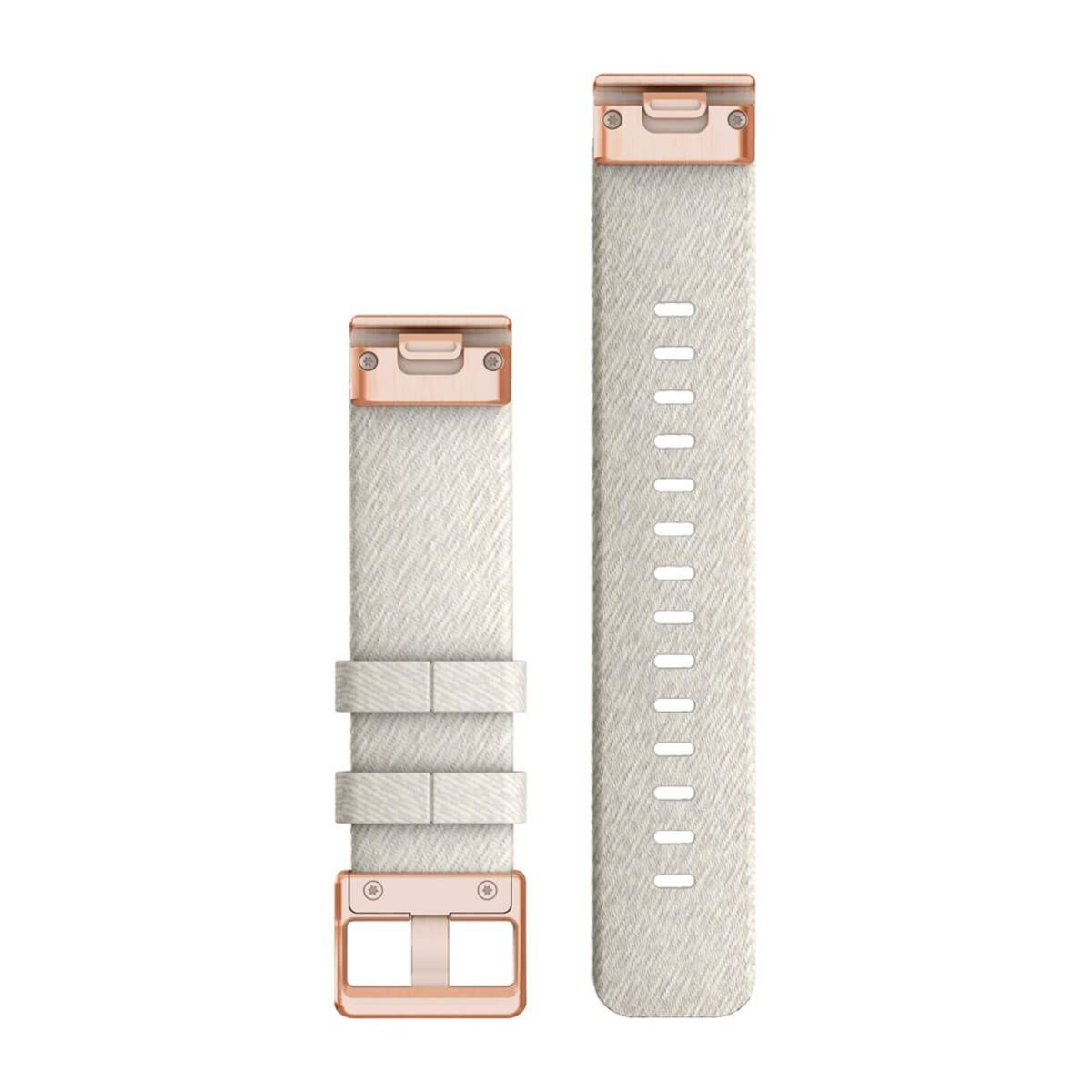 Garmin Cinturino In Nylon Quickfit 20mm, Cream Heathered, Rose Gold-1