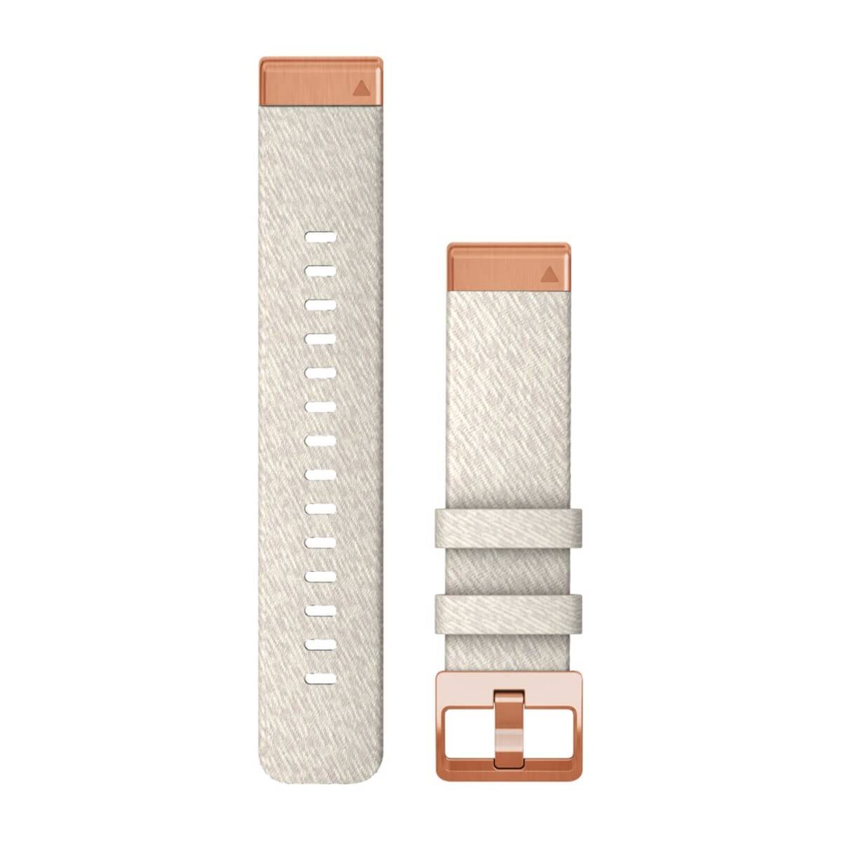 Garmin Cinturino In Nylon Quickfit 20mm, Cream Heathered, Rose Gold-0