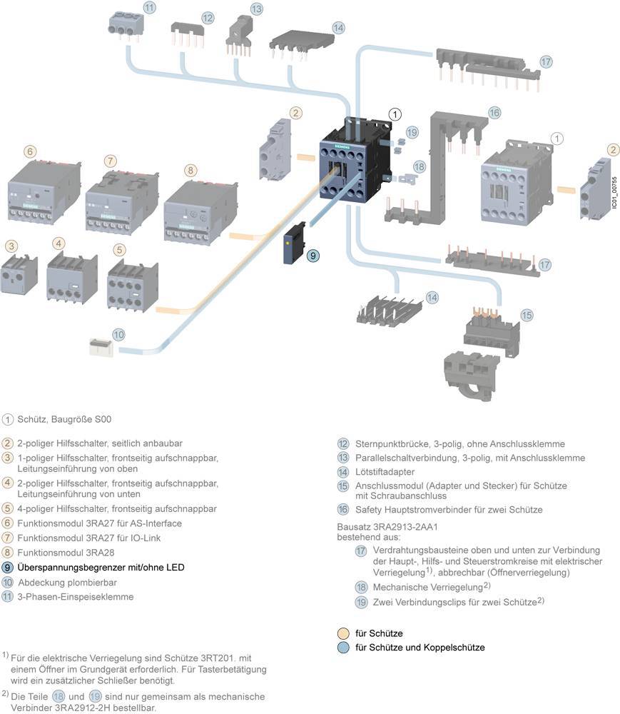 Protezione da sovratensioni 3RT29161JJ00 con varistore 1 pz. Siemens 3RT2916-1JJ00-3
