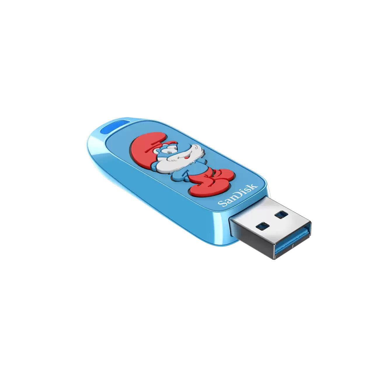 Sandisk smurfs unità flash usb 128 gb usb tipo a 3.2 gen 1 (3.1 gen 1) blu-1