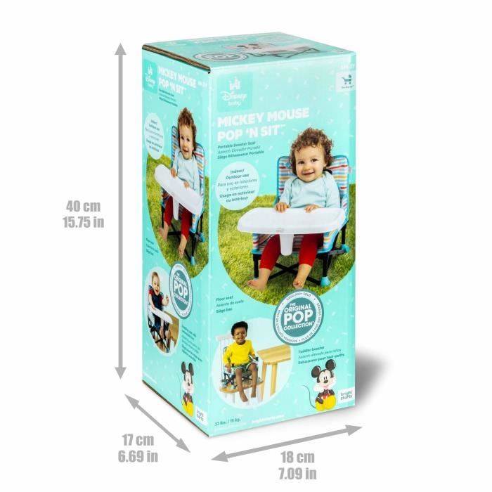 DISNEY BABY rialzo per sedia Topolino, rialzo Pop 'n Sit, per interni ed esterni, pratico e compatto, chiusura rapida, b-1