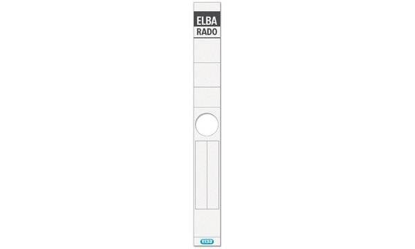 ELBA Ordner-Rückenschild "ELBA RADO" - lang-schmal, weiß Aufdruck: grau, selbstklebend, Maße: (B)34 x (H)290 mm (04404)-2