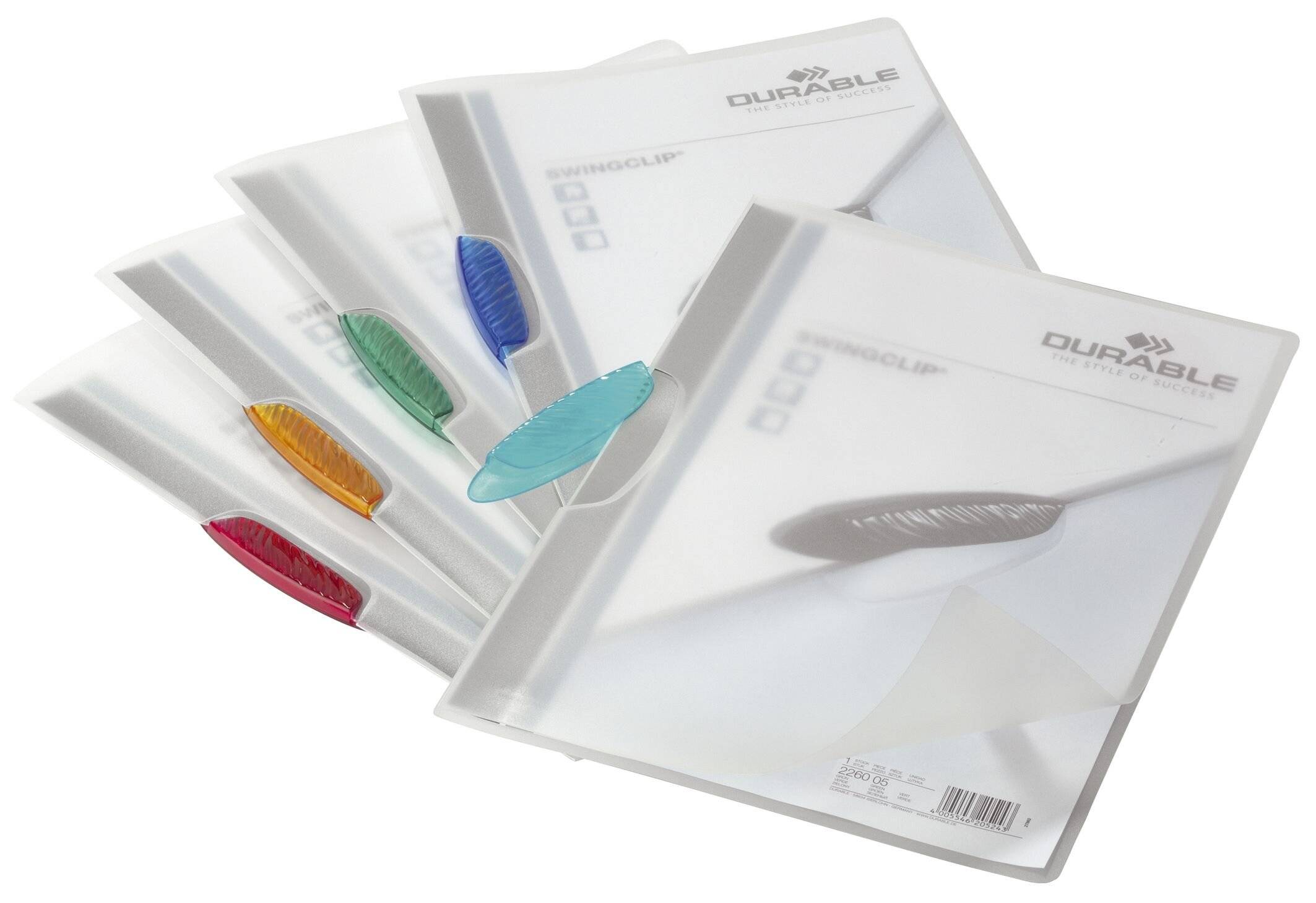 Cartellina ppl swingclip A4 per 30 fogli pz.5 clip colori assortiti-1