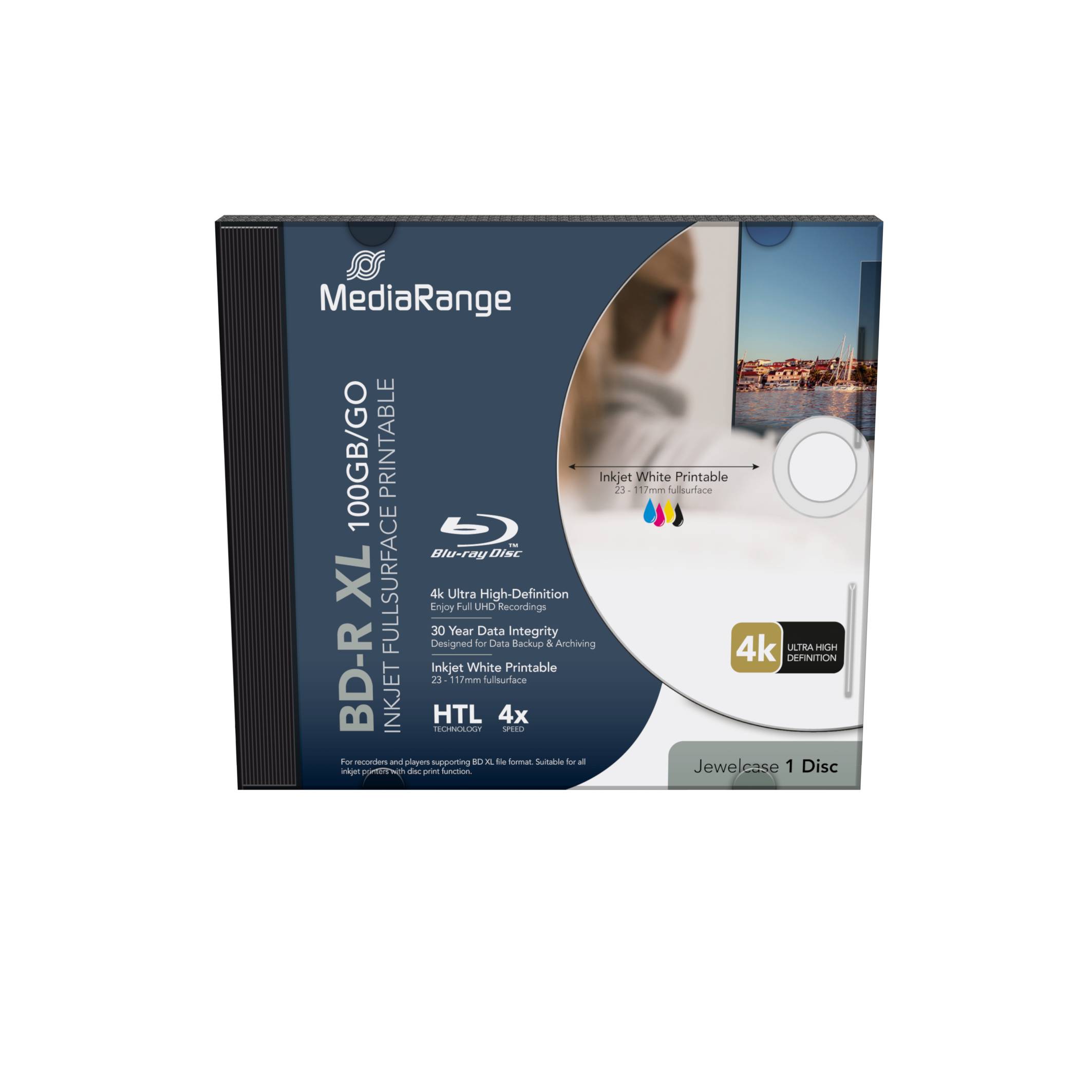 MediaRange BD-R XL 100GB 4x bedruckbar Disc im Jewelcase (MR520)-0