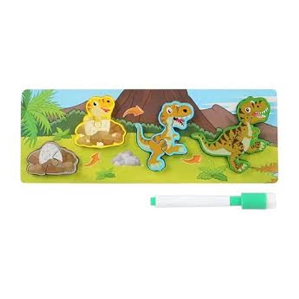Lavagna Puzzle In Legno A Incastro Ciclo Crescita Dinosauro Gioco Educativo Bambini 74996 --0