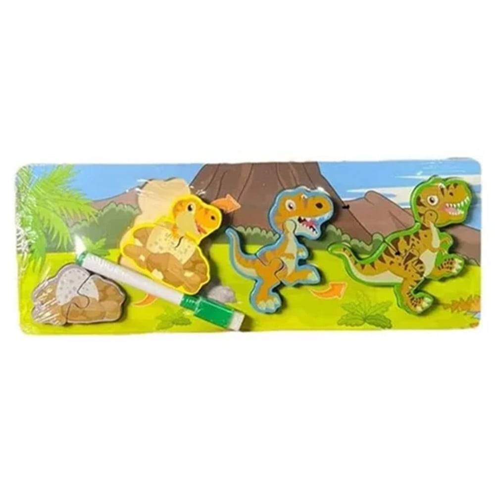 Lavagna Puzzle In Legno A Incastro Ciclo Crescita Dinosauro Gioco Educativo Bambini 74996 --2