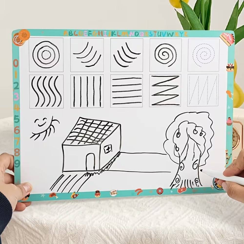 Set Puzzle Lavagna Gioco In Legno Reversibile Educativo Bambini Tema Dolci Torte 32375 --2