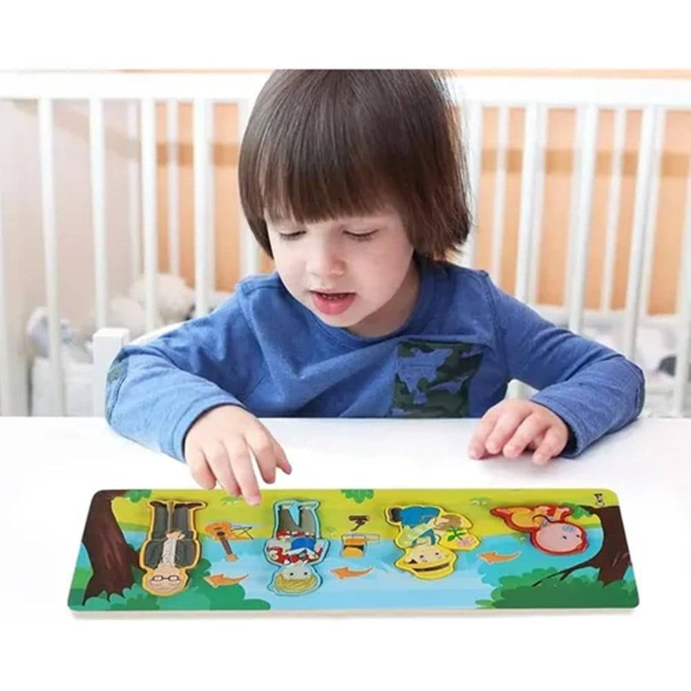 Lavagna Puzzle In Legno A Incastro Ciclo Crescita Uomo Gioco Educativo Bambini 74998 --2